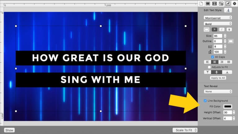 use pro title on church motion graphics on propresenter