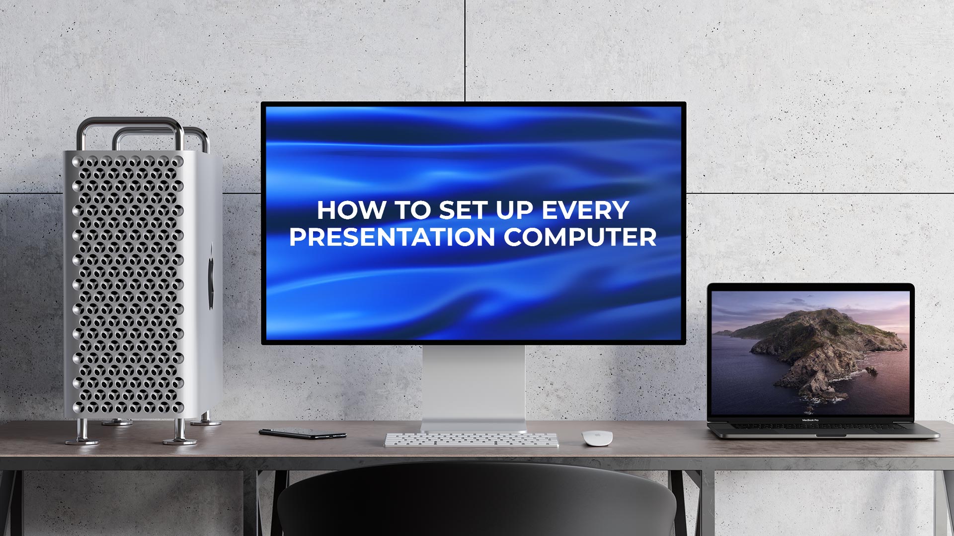 displays your presentation on the whole computer screen